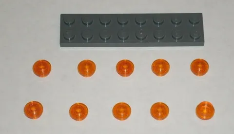 LEGO NEW 1x1 Transparent Orange Round Plate Stud (10x) 4222960 Brick 30057
