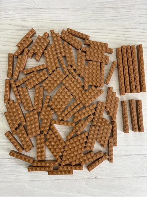 LEGO MEDIUM NOUGAT LOT 114 PCS 1X12 1X8 1X6 BRICK VARIETY BUILDING PIECES