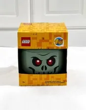 LEGO HALLOWEEN EDITION GREEN SKELETON ZOMBIE STORAGE HEAD CONTAINER SMALL NEW