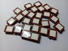 LEGO BULK LOT 26 REDDISH BROWN WINDOW 1X2X2 FLAT FRONT WHITE GLASS PANES #60592