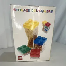 LEGO Stackable Plastic Storage Containers, Multicolor
