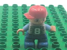 Duplo Lego Skater Boy With Red Hat & The #8 On Hid Shirt Mini Figure Replacement