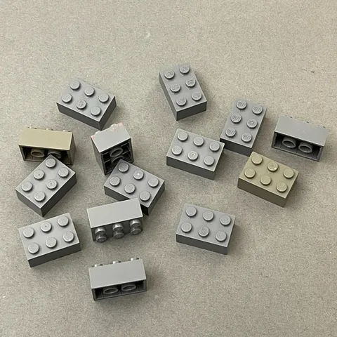 Lego 3002 Old and Dark Gray Replacement Parts Pieces Lot of 14