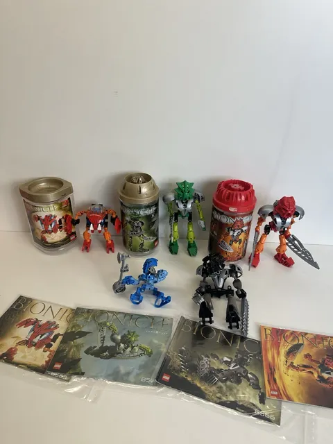 Lego Bionicle Bundle 8563 8567 8566 8572 8586 Old Rare Figures Complete