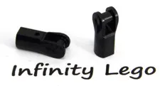 12 LEGO Black Bar 1L with Handel Lift-arm Connector Bracket (23443) - 12 Pieces