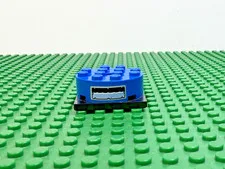LEGO Blue Brick Round 4 x 4 w/Hole Black Base w/Sticker 8191 89#87081pb002 61485