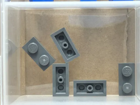 LEGO Parts - Dark Bluish Gray Plate 1 x 2 - No 3023 - QTY 5