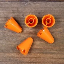 LEGO Orange Cone 2 x 2 x 2 - Open Stud Part No. 3942c Qty 5