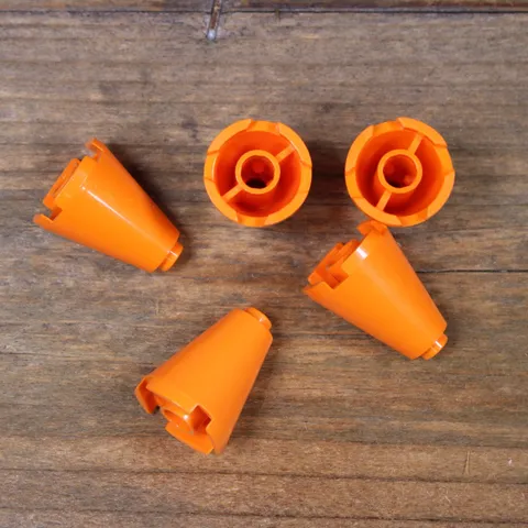 LEGO Orange Cone 2 x 2 x 2 - Open Stud Part No. 3942c Qty 5