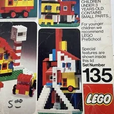 1970s LEGO Building Set #135 Universal, With Original Box And Organizer Vintage
