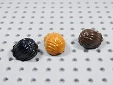 LEGO 3 Mid Length Hair Center Part Minifig Dark Orange Black Dark Brown BJ