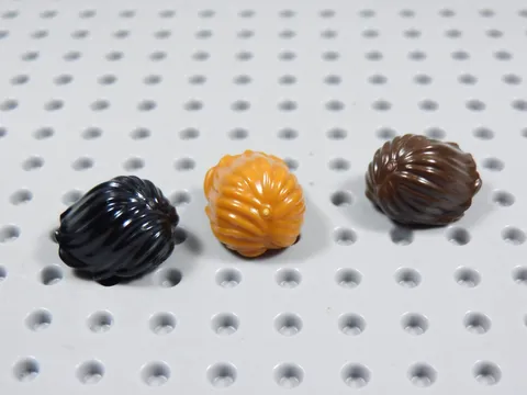LEGO 3 Mid Length Hair Center Part Minifig Dark Orange Black Dark Brown BJ