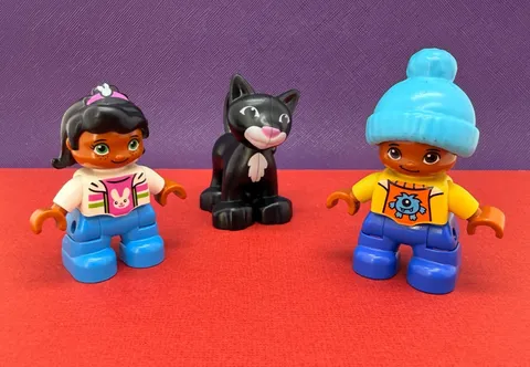 Lego ☆ Duplo ☆ Family Figures : Kids & Pet Cat - Boy & Girl Mixed Lot #2