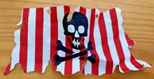 LEGO Pirates vintage Tattered Cloth Sail Red Stripes Skull Crossbones 1996 ship