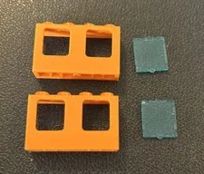 LEGO 61345 Orange Window Frame Double 1x4x2  Lot 2 Panes