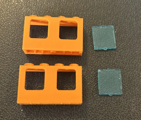 LEGO 61345 Orange Window Frame Double 1x4x2  Lot 2 Panes