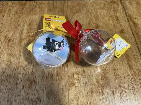 NEW Lot Of 2 LEGO Holiday Christmas Bauble Ornament Set Cat 850950 & 850503 Rare