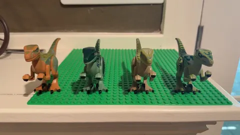 LEGO Jurassic World Velociraptors, Blue, Delta, Charlie, Echo. Used. Great Condi