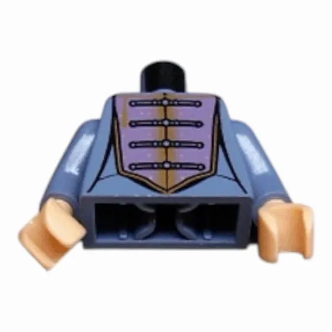 LEGO Minifigure  Torso Light Bluish Gray Bare Chest with Muscles Outline