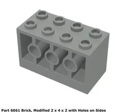Lego 1x 6061 Light Gray Modified 2 x 4 x 2 1992-1993 Space Police II 6984 6957