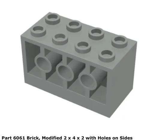 Lego 1x 6061 Light Gray Modified 2 x 4 x 2 1992-1993 Space Police II 6984 6957