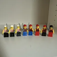 Lego Pirates III Chess Minifigure pi179 Pirate Red striped Lot of 8