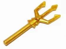Lego Part 92289 Atlantis Minifigure TRIDENT Pearl Gold Weapon D809