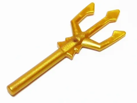 Lego Part 92289 Atlantis Minifigure TRIDENT Pearl Gold Weapon D809