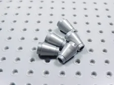 LEGO Lot of 5 Flat Silver Round 1x1 Cones Bricks BN