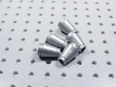 LEGO Lot of 5 Flat Silver Round 1x1 Cones Bricks BN