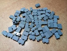 LEGO BULK LOT OF 72 LIGHT BLUISH GRAY MODIFIED BRICKS 1X2 WITH GRILLE #2877