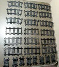 Lego Train Track Plastic RC Trains Dark bluish Grey Curve, Straight and Flexible