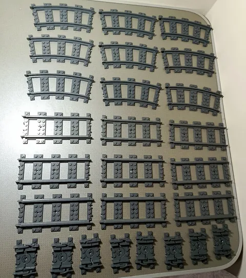Lego Train Track Plastic RC Trains Dark bluish Grey Curve, Straight and Flexible