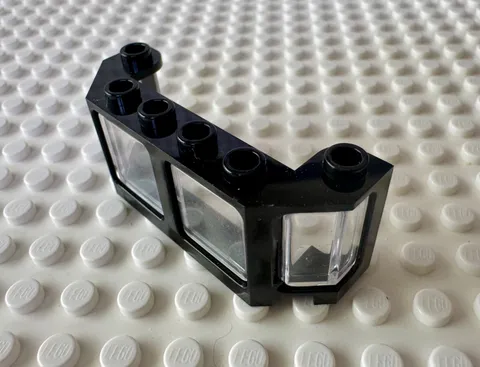 LEGO Window 2 x 6 x 2 Train Front / Boat 17454 with Trans-Clear Glass 17457
