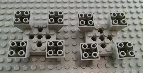 LEGO Lot of 2 Light Gray 6x6 Inverted Quad Slope Pieces