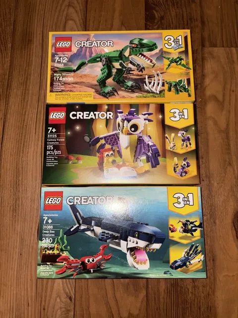 3x LEGO Creator Animal Gift Set 3-in-1 (31058 31088 and 31125) 579 pcs, NEW