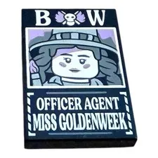 LEGO ® One Piece Miss Goldenweek Profile Poster Tile 2x3 Officer Agent NEW
