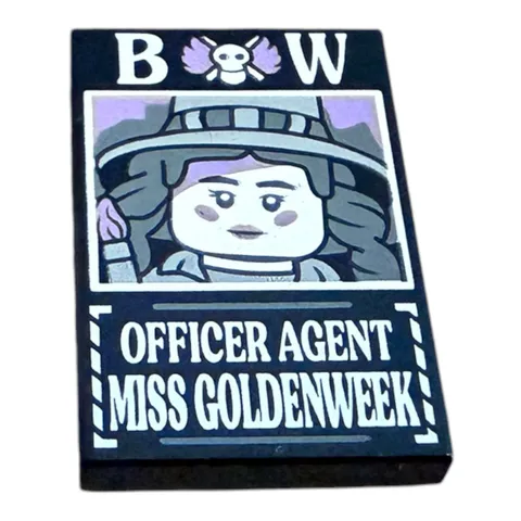 LEGO ® One Piece Miss Goldenweek Profile Poster Tile 2x3 Officer Agent NEW