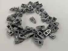 Lego x50 New Flat Silver Plate, Modified 1 x 1 with Tooth Horizontal # 49668