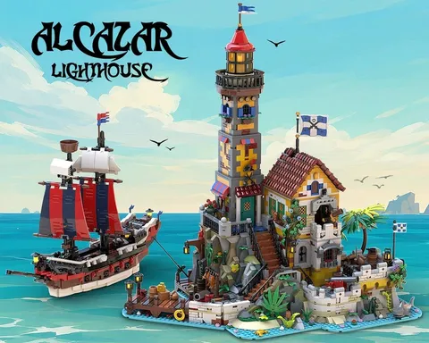 MOC LEGO Alcázar Naval Lighthouse Fortress Kit，4544 Pieces