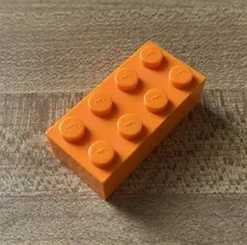 LEGO Neon Orange 2x4 Bayer Test Brick 8xf (3001special)