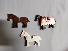 Lego Castle Horses In 3 Colors w/ Red & Yellow Barding