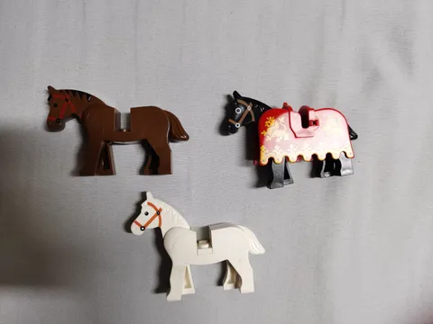Lego Castle Horses In 3 Colors w/ Red & Yellow Barding