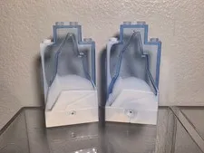 Lego 47847pb001 Trans-Medium Blue Ice Rock Panel 2x4x6 Marbled - Lot of 2