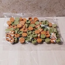 New LEGO Round Tile Top Cap Lot of 50 Medium Nougat Olive Green Stepping Stone
