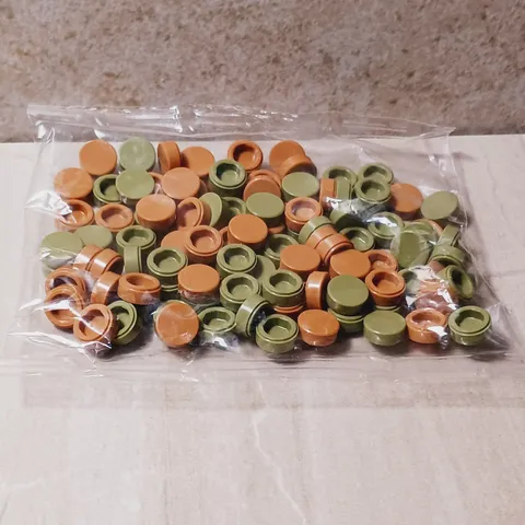 New LEGO Round Tile Top Cap Lot of 50 Medium Nougat Olive Green Stepping Stone