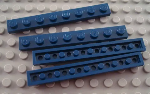 LEGO Lot of 4 Dark Blue 1x8 Flat Plate Pieces