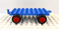 Lego Duplo Item Trailer 4x8 rubber wheels vintage blue