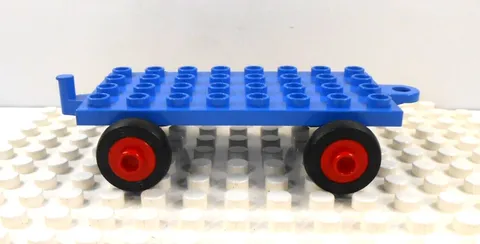 Lego Duplo Item Trailer 4x8 rubber wheels vintage blue