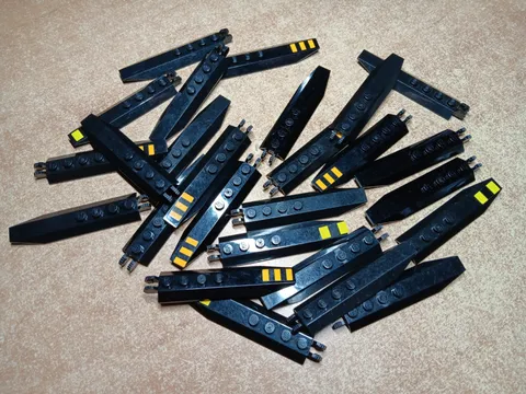 LEGO BULK LOT OF 26 BLACK HINGE PLATE 1X8 ANGLED SIDE  #30407
